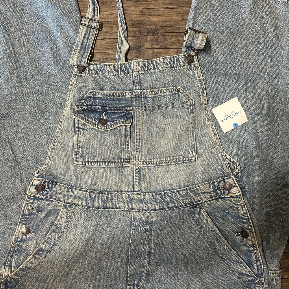 Arizona Jean Company Women's Distressed Denim Overalls
